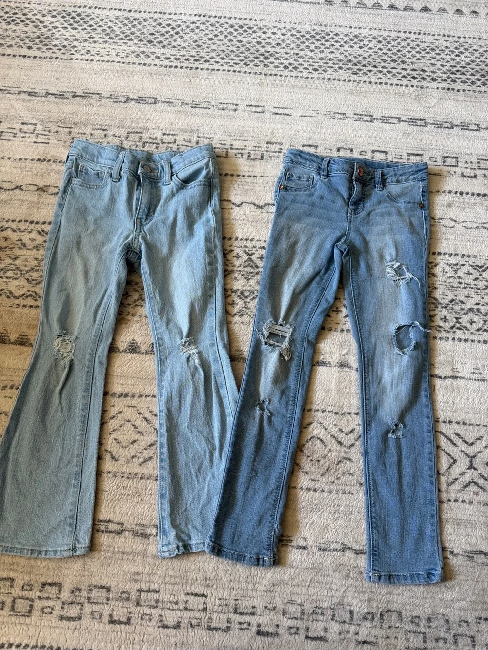 Girls Light Blue Distressed Jeans - Slim Fit